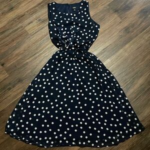 Navy blue polka dot dress